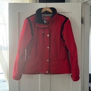Marker Vintage Women Red Black Multi Pocket Ski Snowboard Outdoor Jacket Size 10